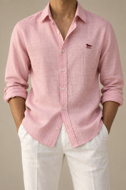 Jaipur Pink || Linen Shirt for men