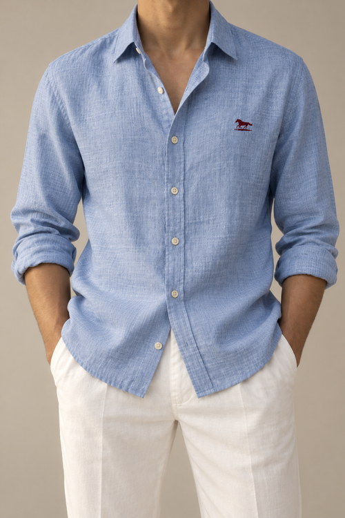 Jodhpur Blue || Linen Shirt for men